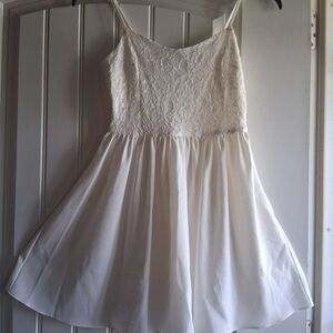 H&M White Sleeveless A-Line Dress